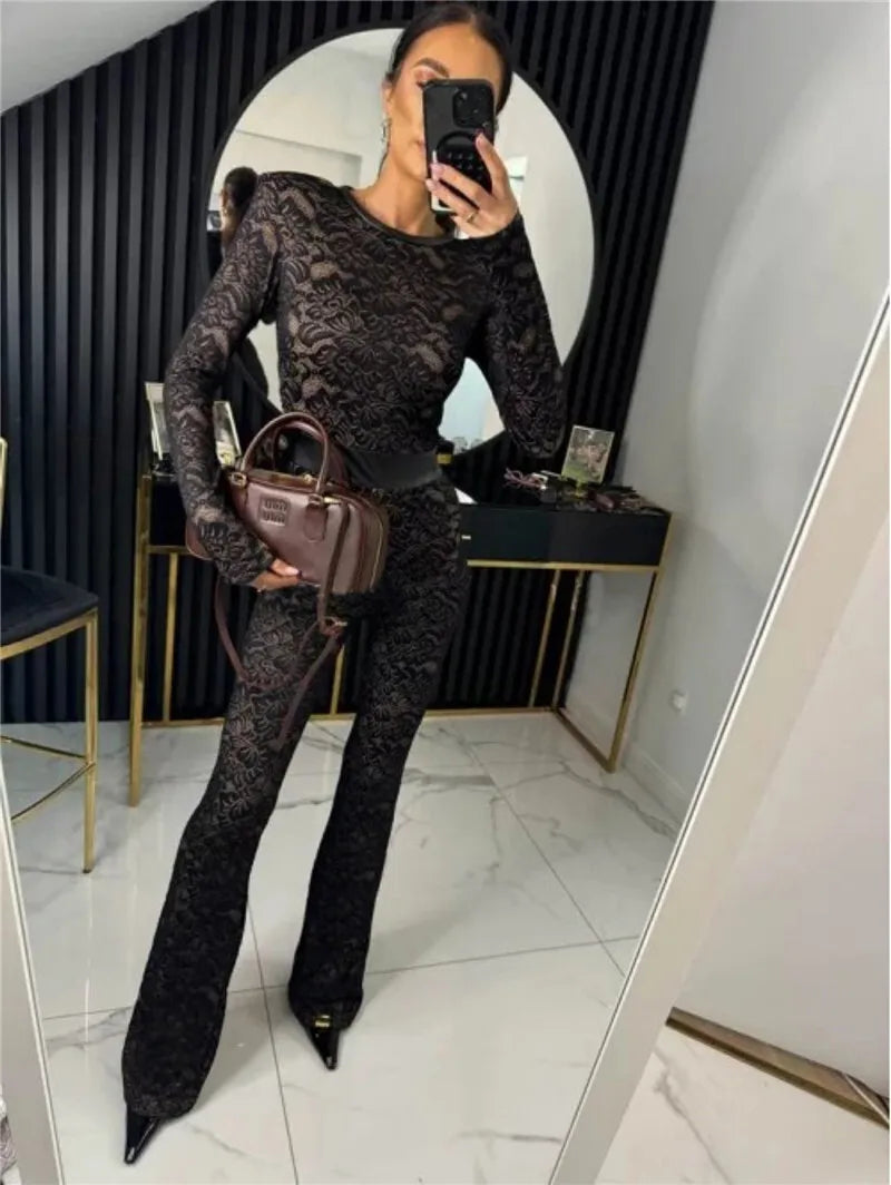 אוברול תחרה עם תחתית (לא שקוף) - אריקה