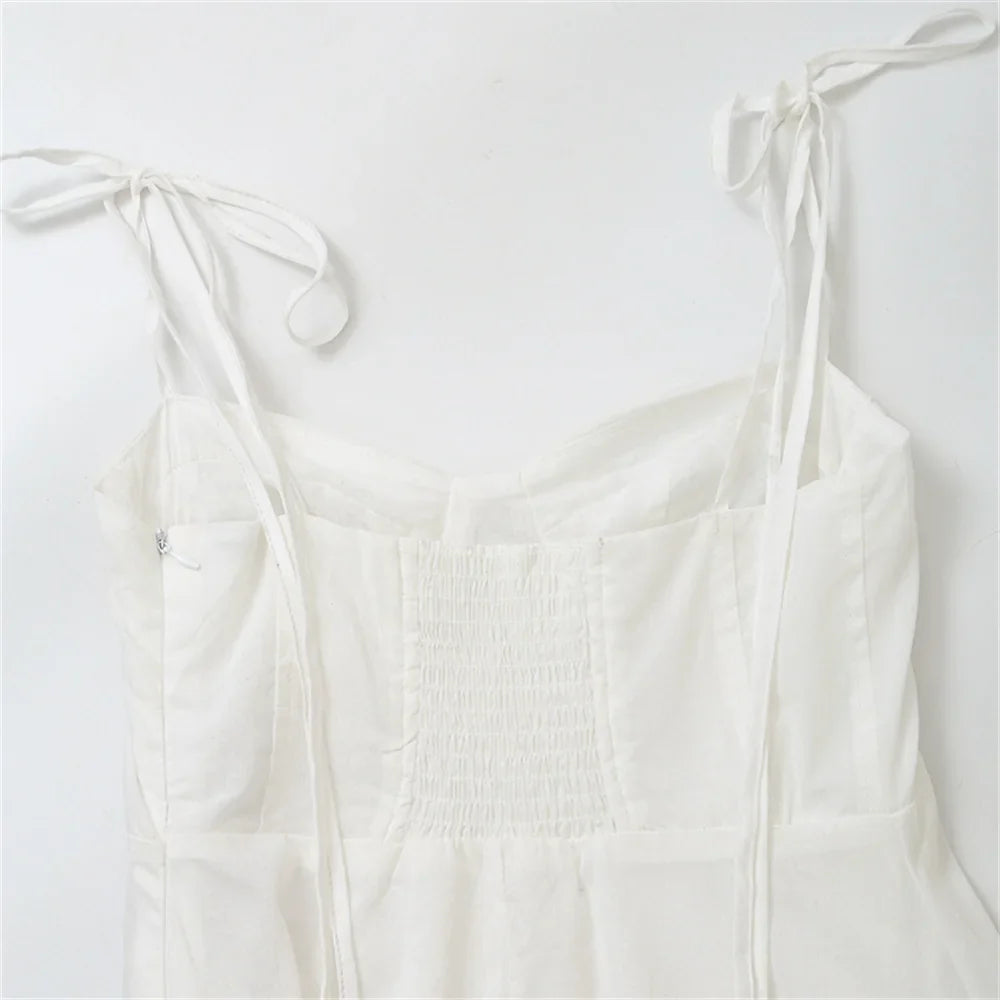 שמלת מקסי מלמלה בגזרת A קשירה בכתפיות - Allie