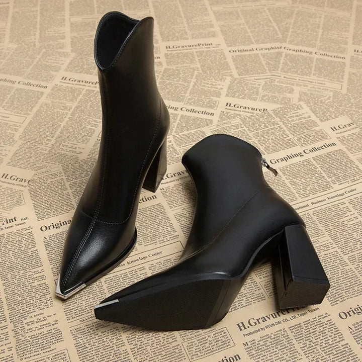 Faux leather pointed heel boots - Max