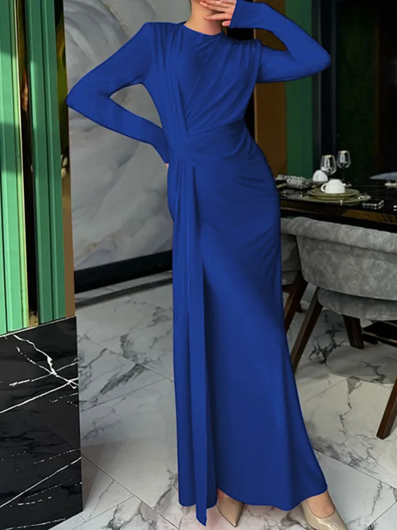 שמלת מקסי בעיטור קיפולים - Noelle