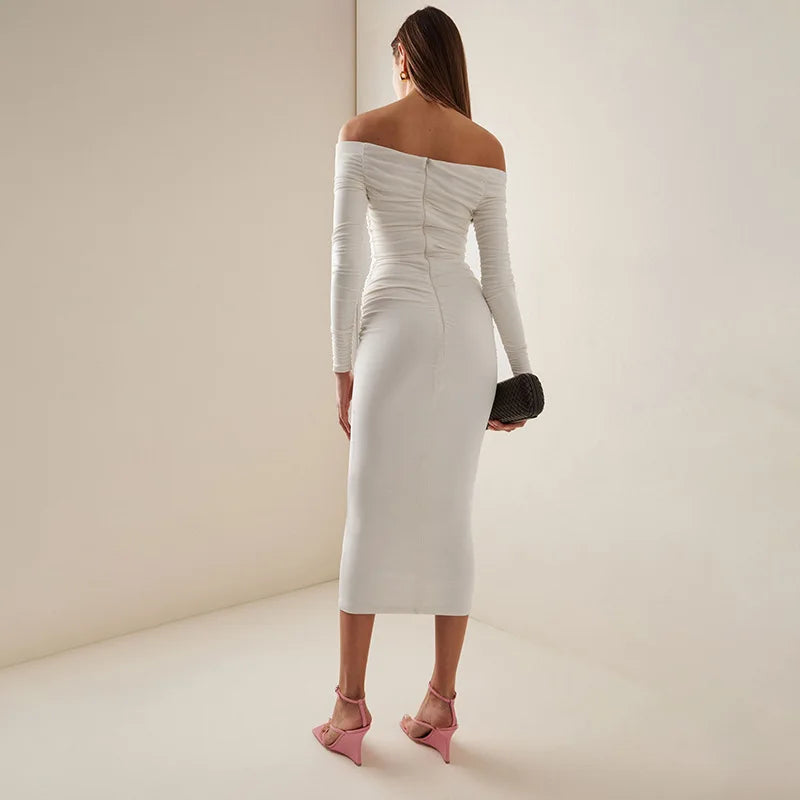 שמלת מקסי כתפיים חשופות - לילה