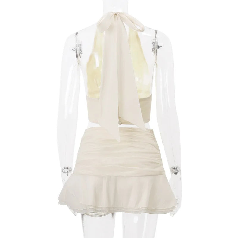 סט שני חלקים טופ וחצאית מיני - מילה