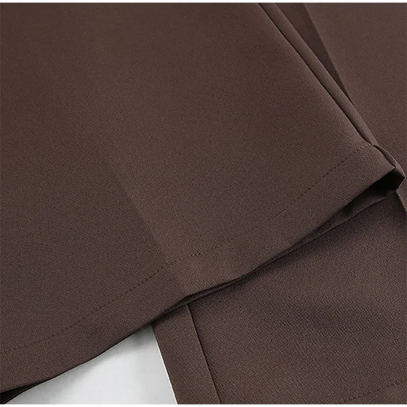 חליפת שני חלקים מחויטת טופ סטרפלס ומכנסיים ארוכים - מונה