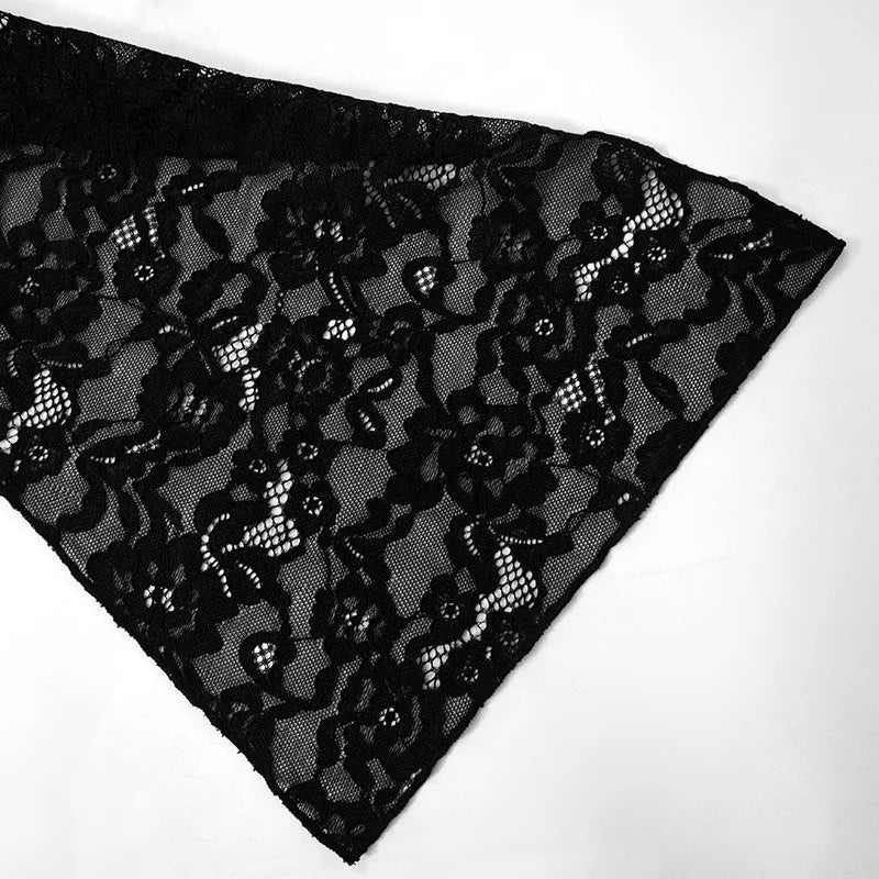 אוברול תחרה בעיטור שובל כתפיים חשופות - גפן