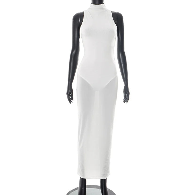 שמלת מקסי גולף בעיצוב שיפון ובגד גוף - יהב