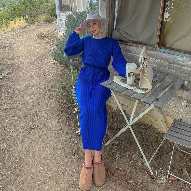 שמלת מקסי קאז׳ואל סרוגה - עמיתה