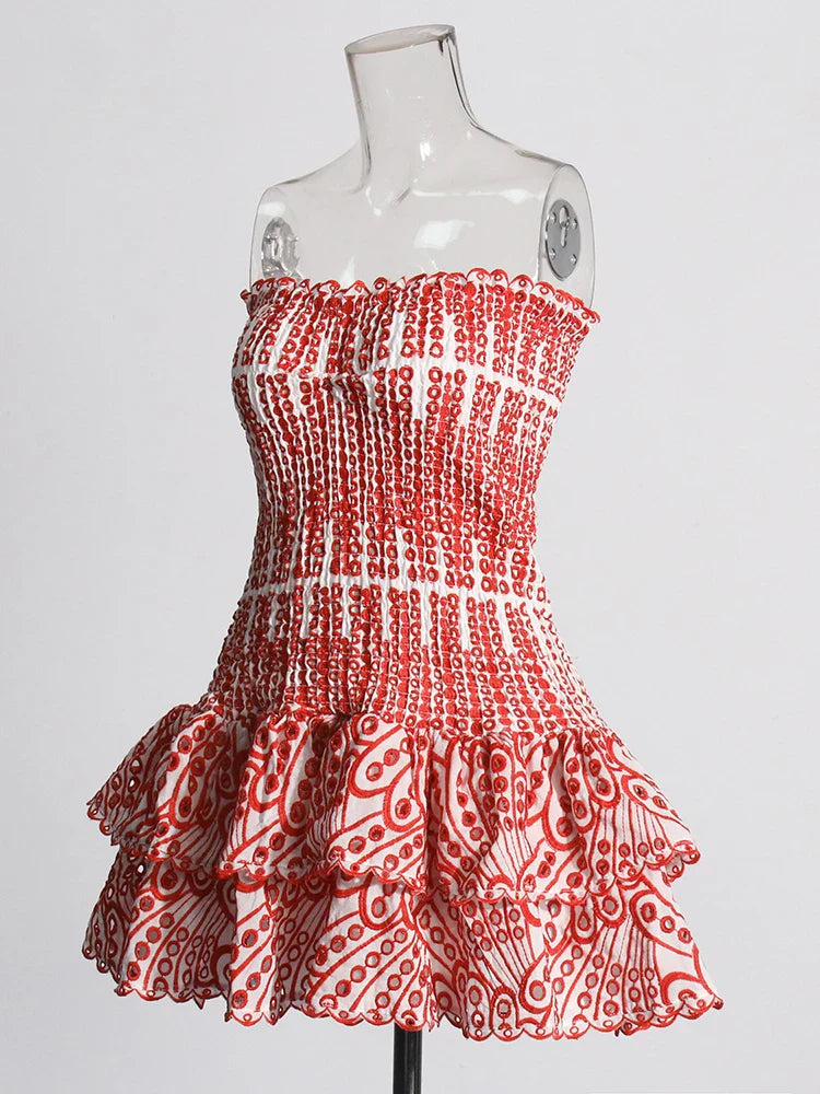 שמלת מיני סטרפלס כיווצים מלמלה - דיאן