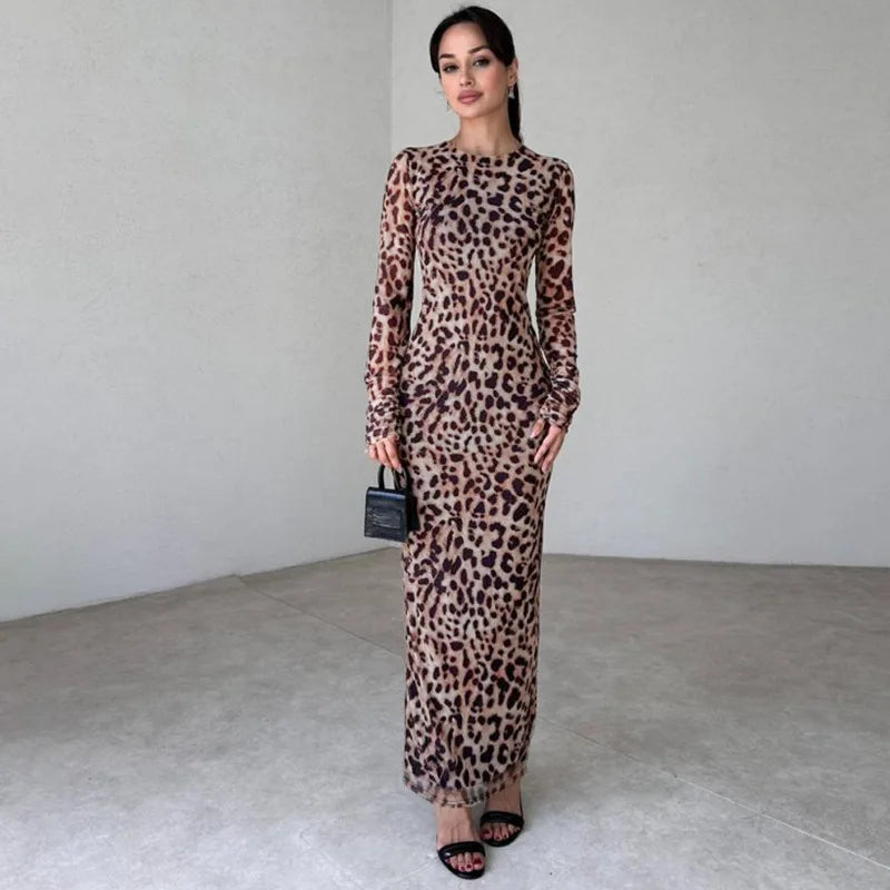 שמלת מקסי שיפון מנומרת - טנזניה