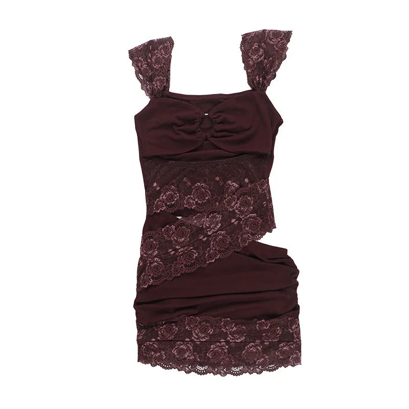 שמלת מיני בעיטור תחרה ופתח - ריטה