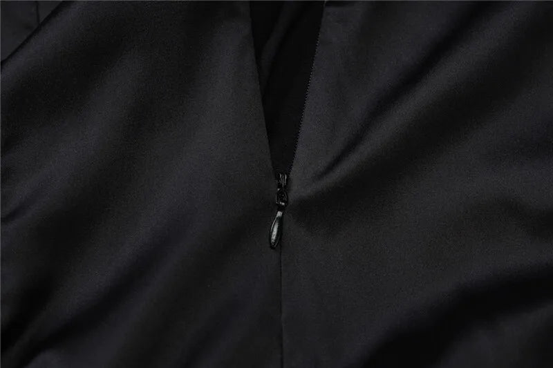 שמלת מקסי סאטן בעיטור תחרה וצעיף תואם גב פתוח - ליזט