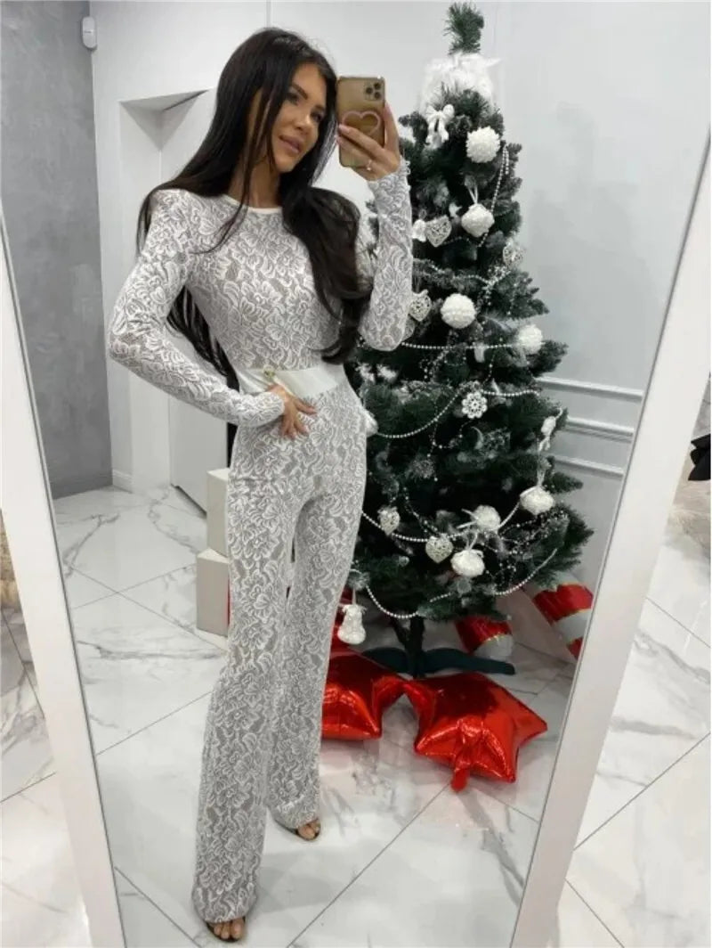 אוברול תחרה עם תחתית (לא שקוף) - אריקה