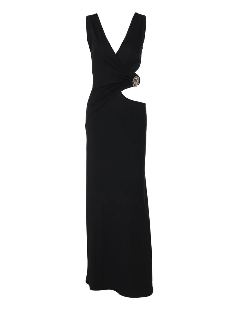 שמלת מקסי בעיצוב פתח בעיטור אבזם - ג'ני