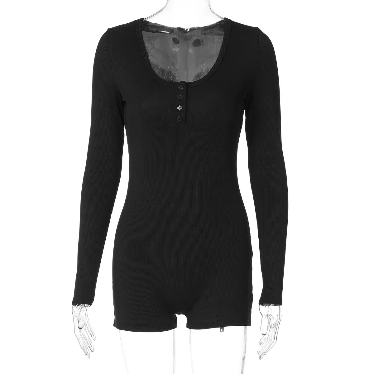 אוברול חלק אחד סרוג בעיטור כפתורים - Lauren