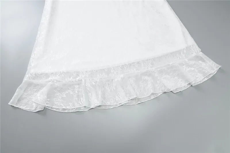 סט תחרה שני חלקים טופ גופיה וחצאית מקסי - מישל