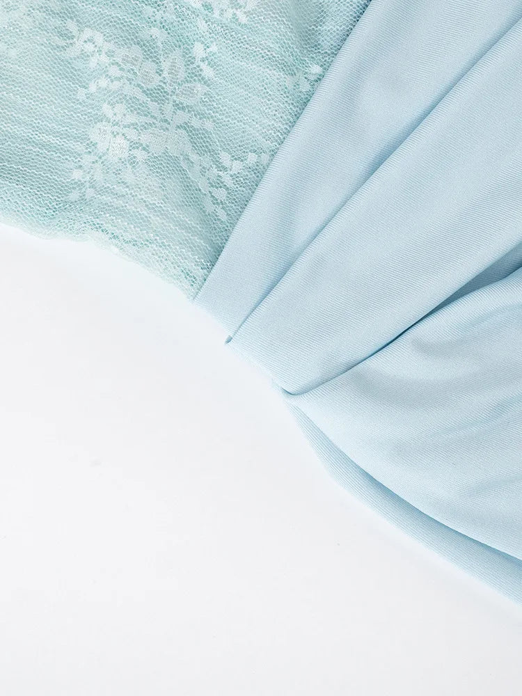 שמלת מקסי בעיטור תחרה - שרי