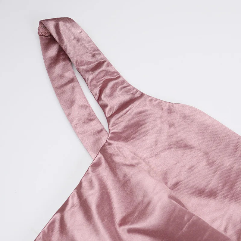 שמלת מקסי סאטן אלגנטית בעיצוב שסע - רוזה