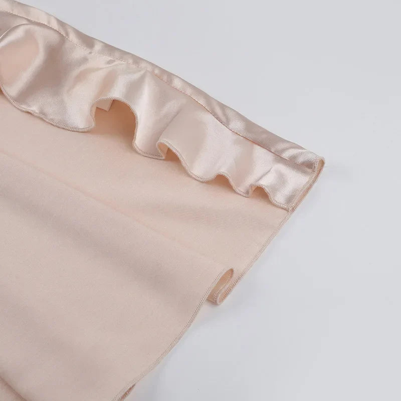 שמלת מקסי סאטן מלמלה בעיטור שסע - סיאנה