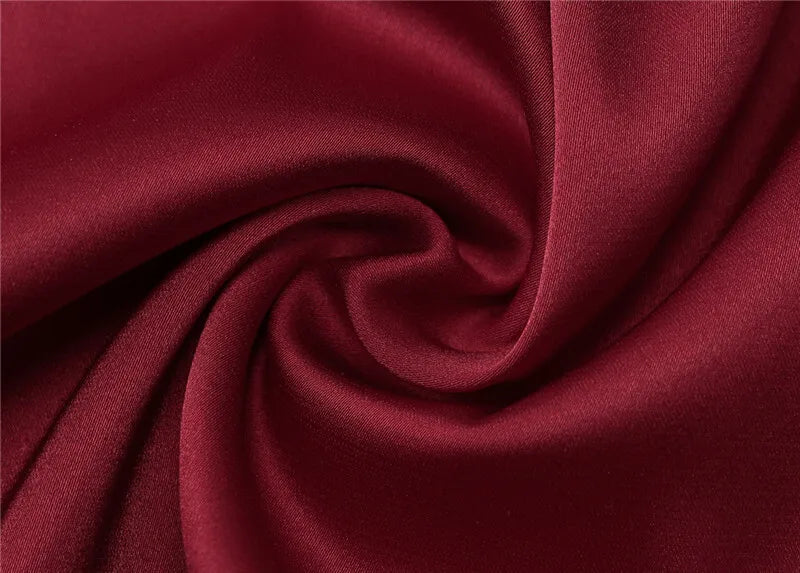 שמלת מקסי סאטן בעיצוב אסימטרי וליפוף בצוואר - אנג'לה