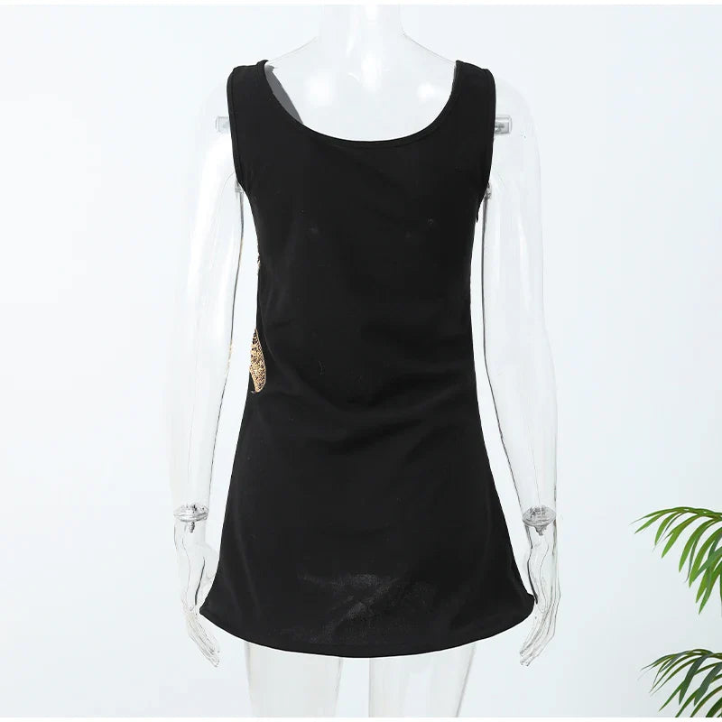 שמלת מיני בעיטור כוכבי ים פייטים - Daisy