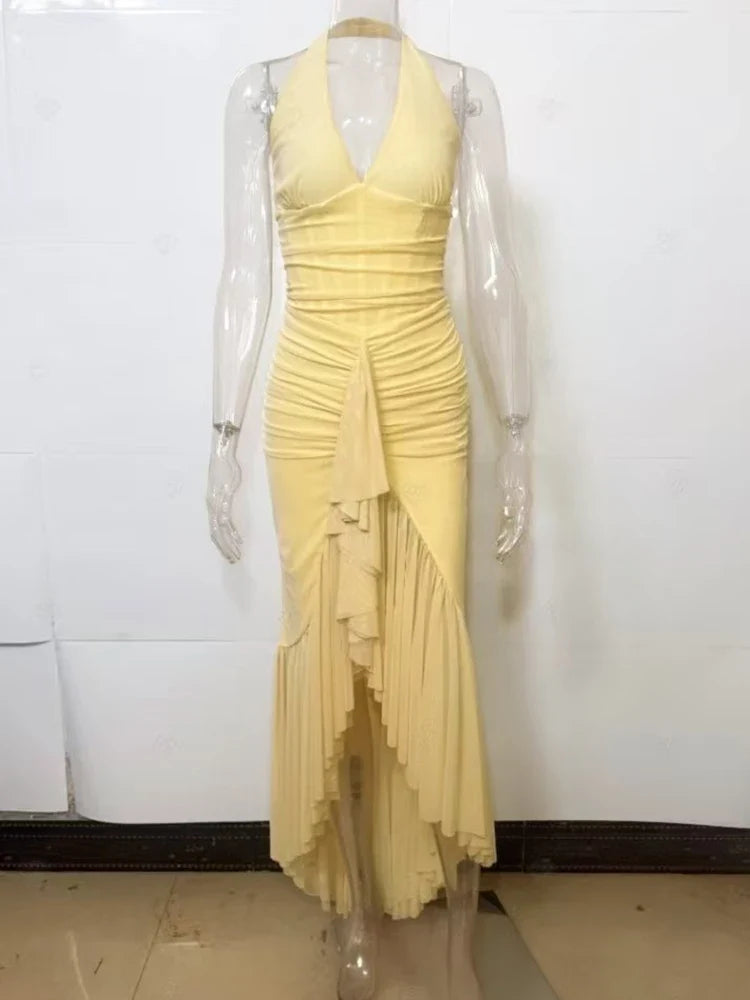 Ruffled chiffon maxi dress - JOYA