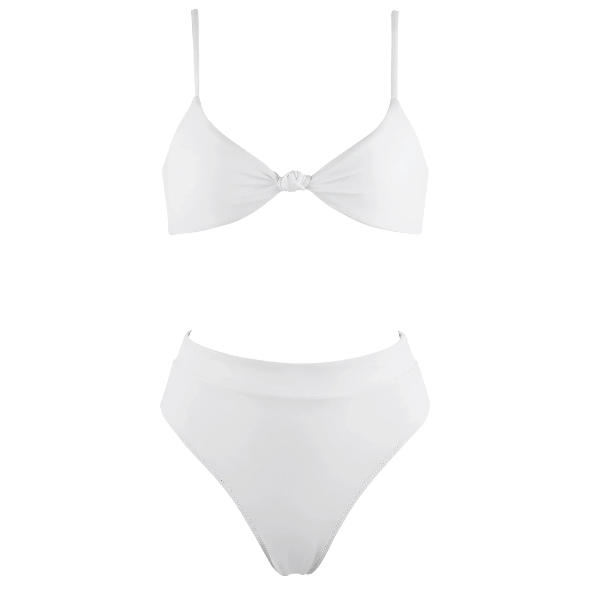ביקיני תחתון גזרה גבוהה מחטב חזייה בקישוט קשר למראה מוצמד ומורם - שריל
