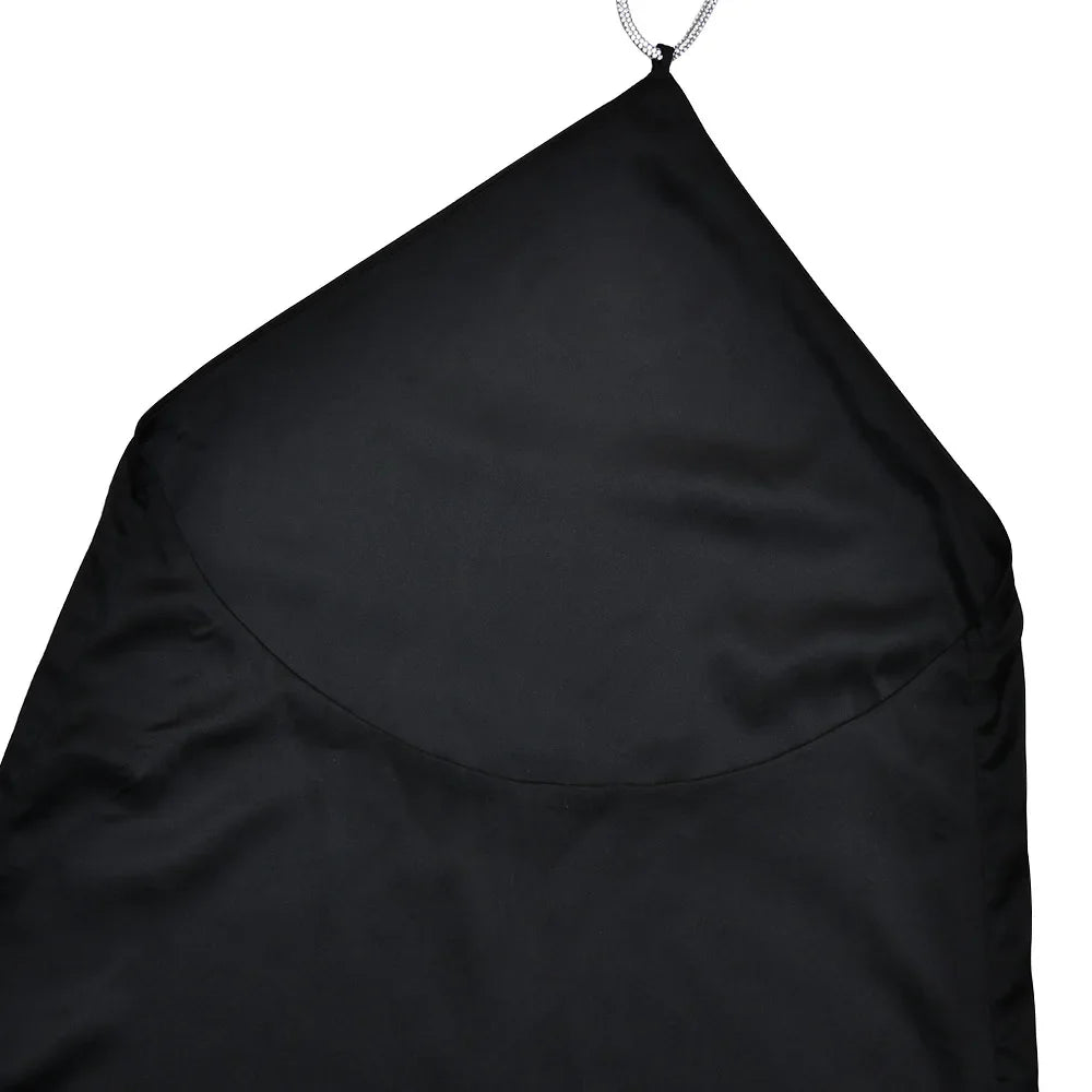 שמלת מיני סאטן בעיצוב חוטי זרקונים מנצנצים לקשירה בצוואר - קולין