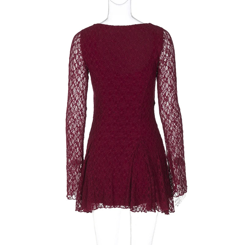 שמלת מיני תחרה מלמלה - גלינה