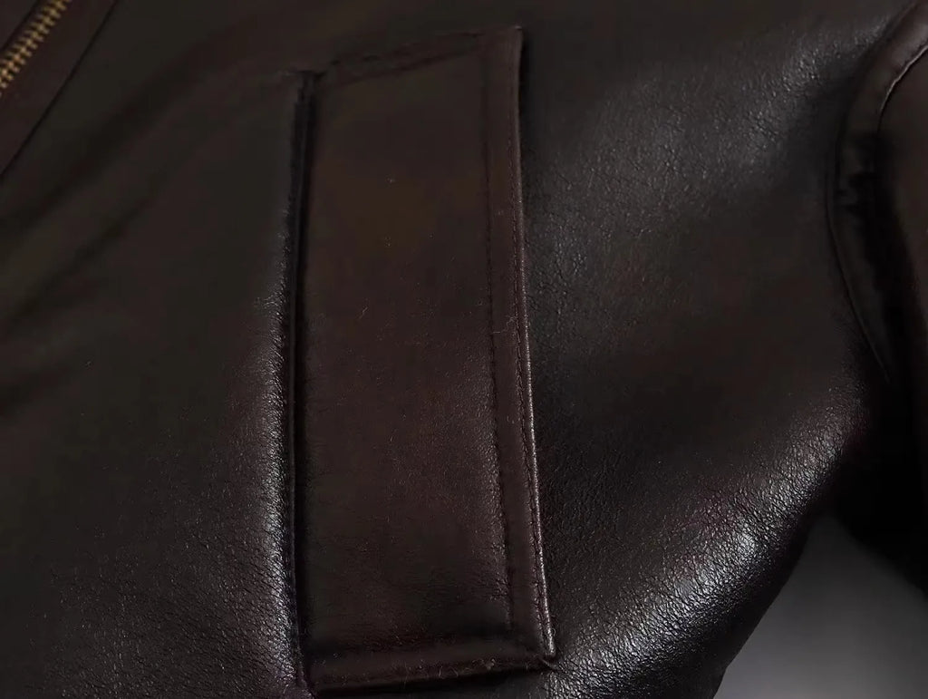 מעיל עור פרווה פנימית - קנדי