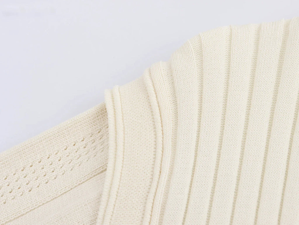 שמלת מידי סרוגה בעיצוב וינטג' צרפתי - מימי