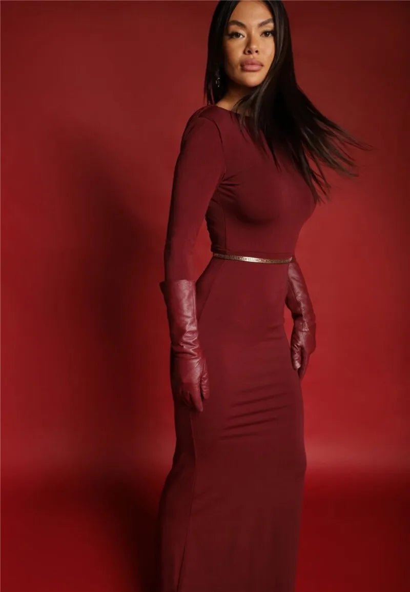 שמלת מקסי בעיטור אבזמי פרפרי זהב - HILA