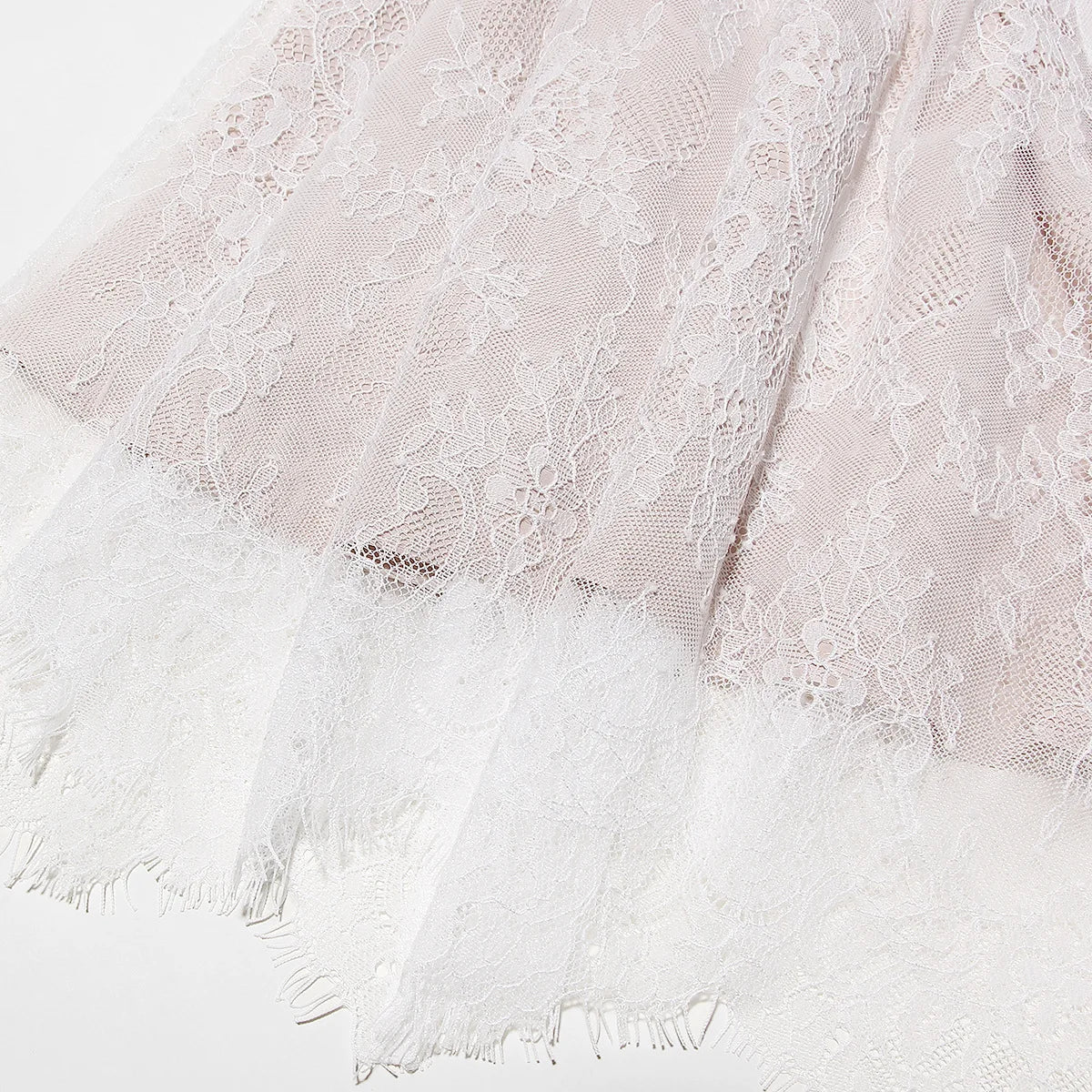 שמלת מקסי אלגנטית תחרה בשילוב עליונית שרוולי תחרה - איליה