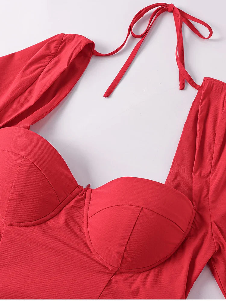 שמלת מידי בגזרת A בעיצוב כפרי - Giuliana