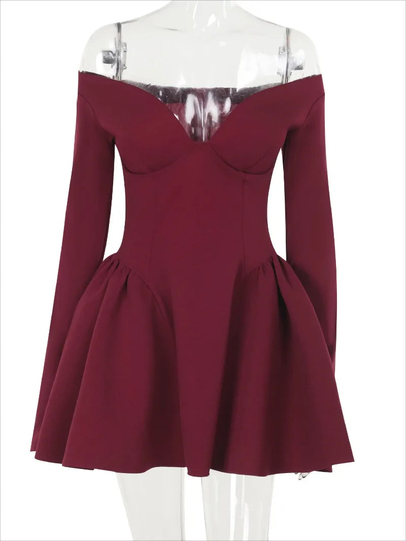 שמלת מיני בגזרת A כתפיים חשופות - Bailey