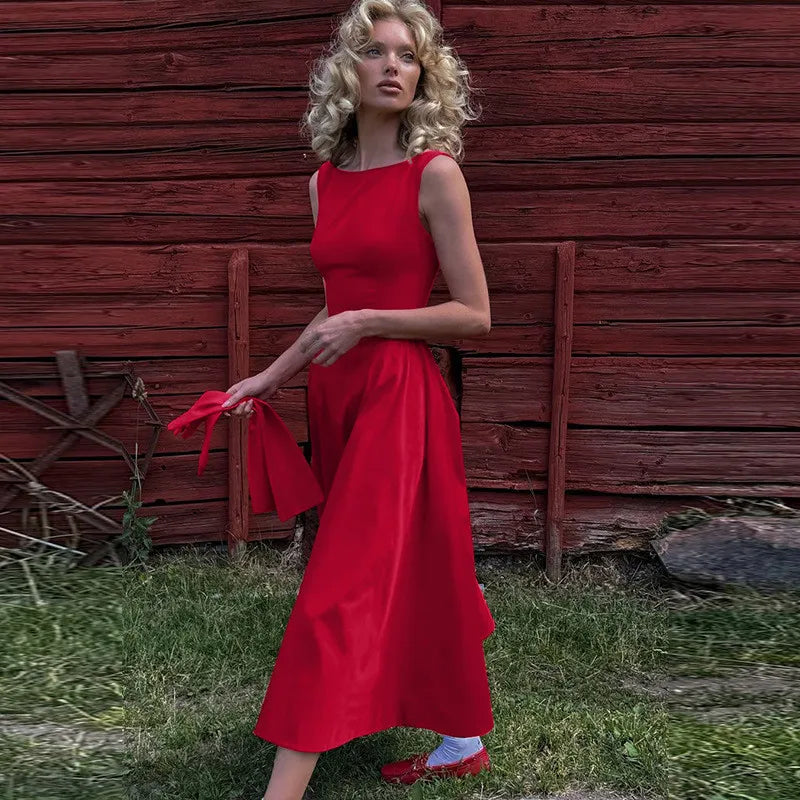 שמלת מידי גב פתוח בגזרת A - היידי