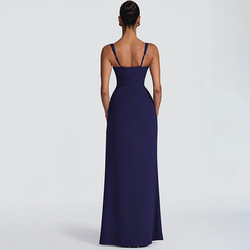 Elegant maxi dress with a slit design - Ian