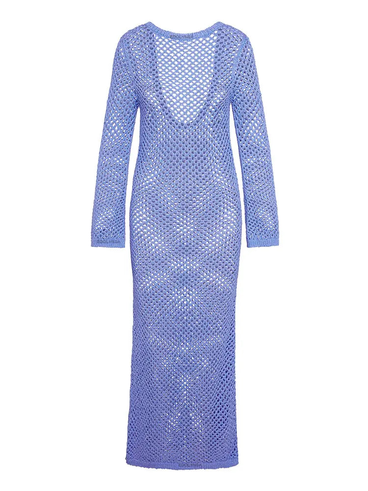 שמלת חוף מקסי רשת חזה/גב חשוף - Amber