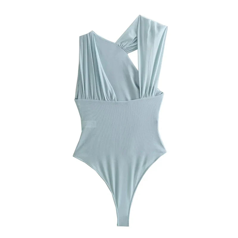 בגד גוף שיפון קרופ טופ בעיצוב מיוחד - מלאני