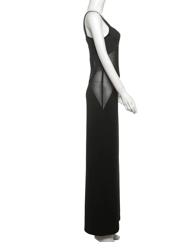 שמלת מקסי אלגנטית בעיטור רשת - Zhuri