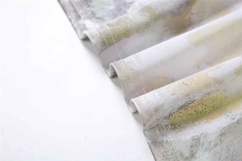 שמלת מקסי בהדפס מיוחד בעיצוב שסע גב פתוח - טנזניה