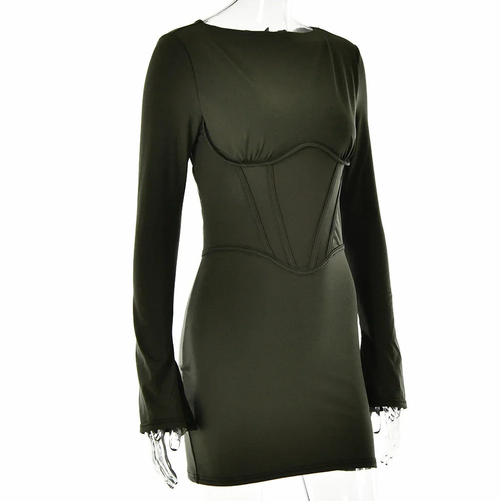 שמלת מיני צמודה בעיצוב מחוך - MAZE