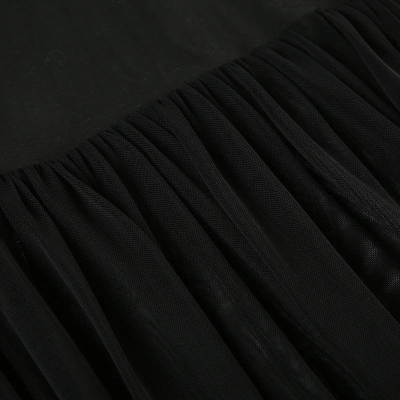 שמלת מקסי סטרפלס בעיטור שיפון ושסע - Lettie