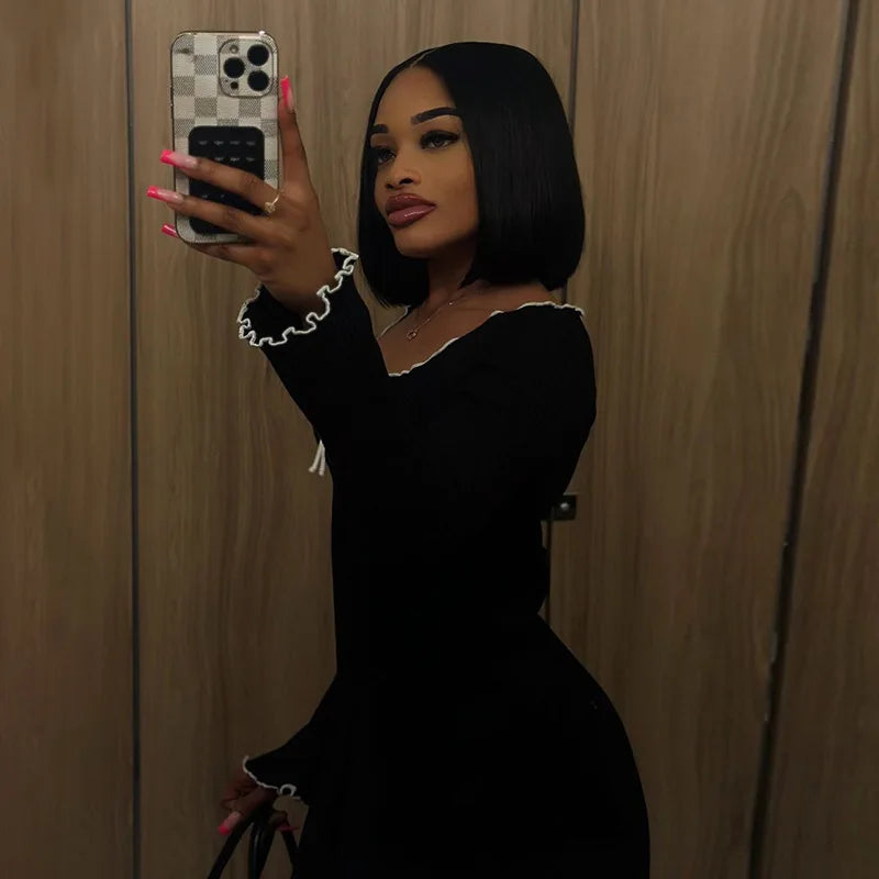 שמלת מיני סרוגה - NELLY