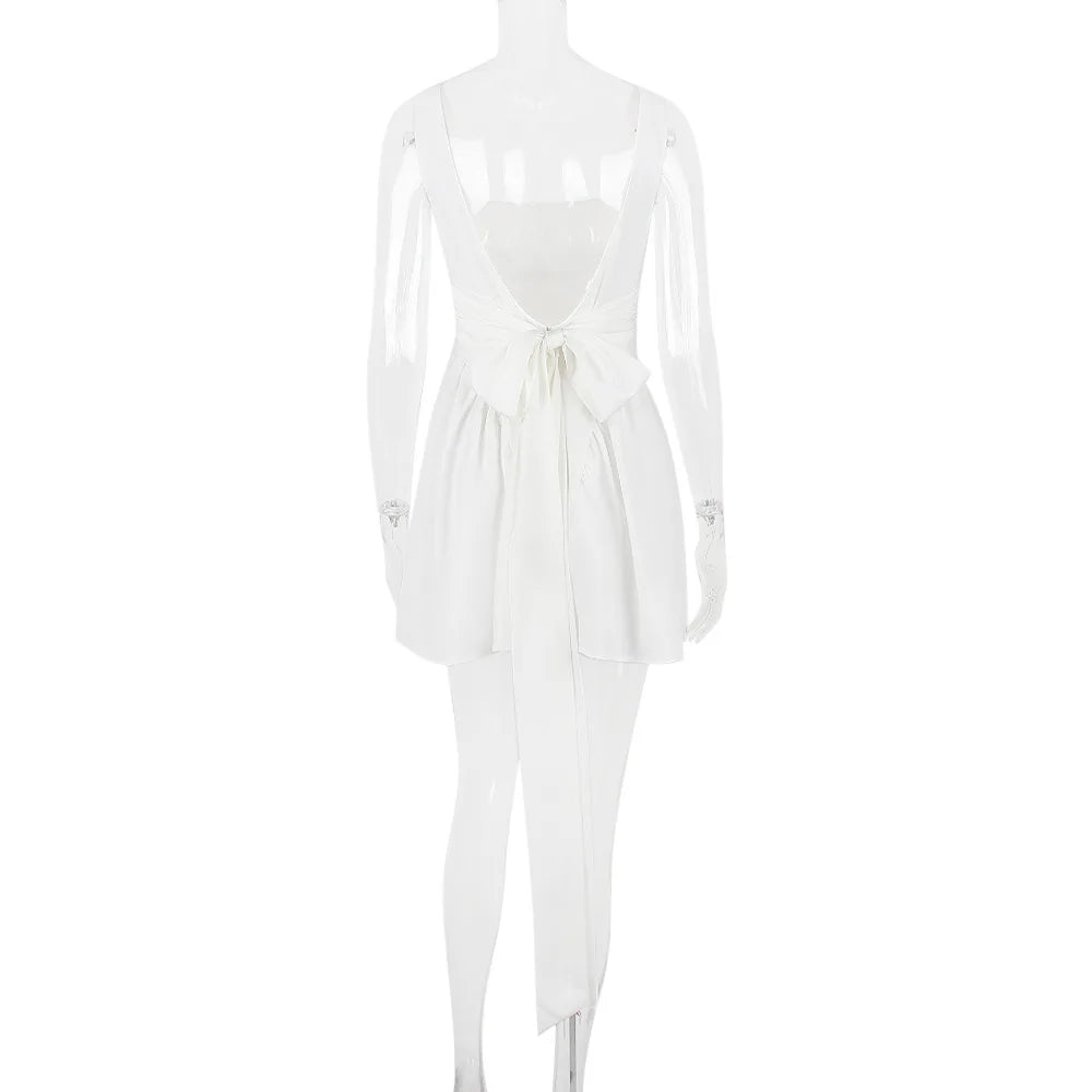 שמלת מיני בגזרת A קשירת פפיון מאחורה - לינדה