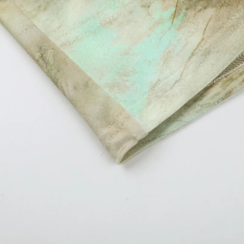 שמלת מיני קשירה בצוואר גב פתוח בעיצוב הדפס מיוחד - וונדה