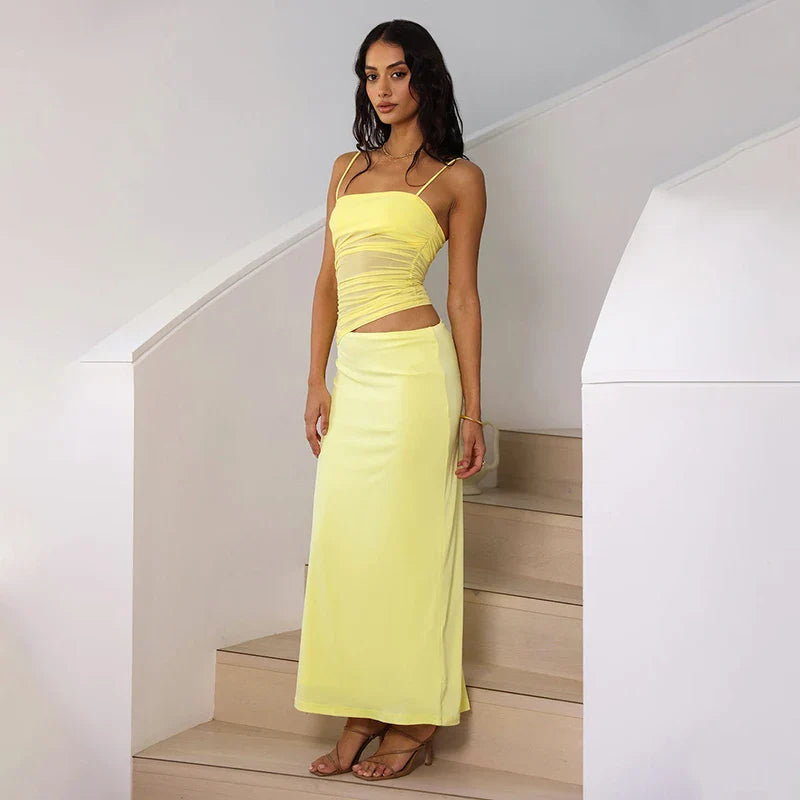 סט שני חלקים גופייה וחצאית מקסי - NAYA