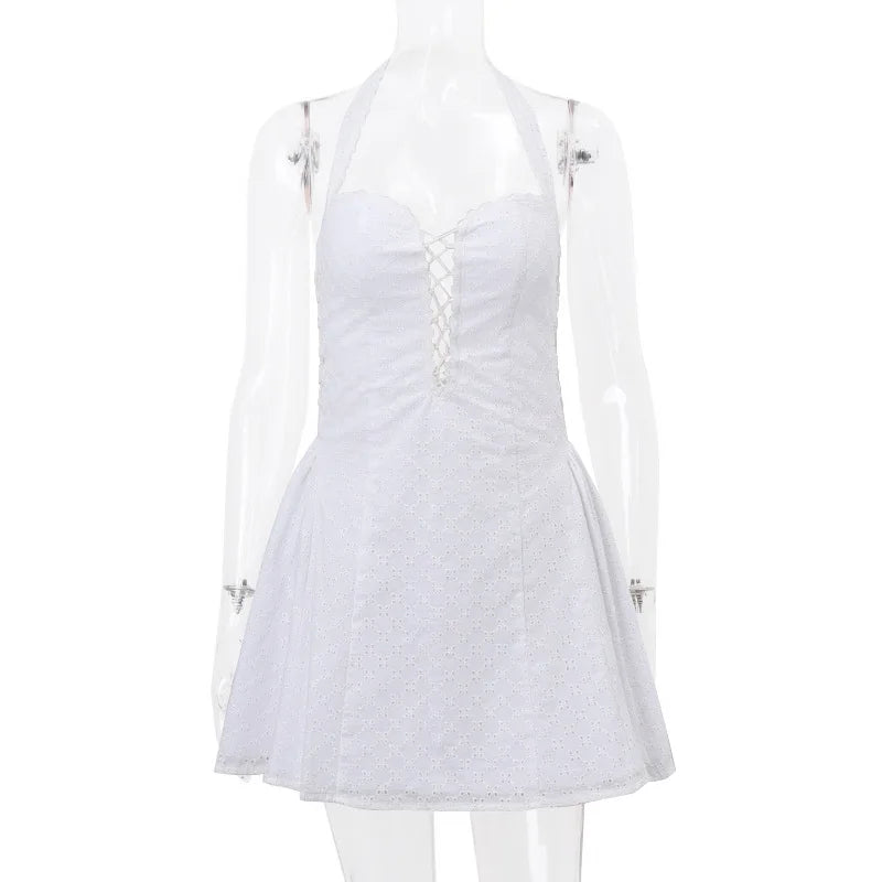 שמלת מיני שיפלי בגזרת A בעיטור איקסים בחזרה - Iliana