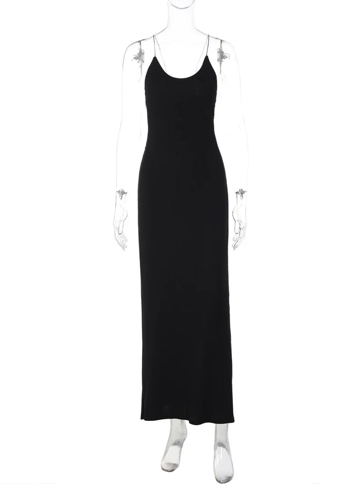 Knitted maxi dress with an open back - Louis