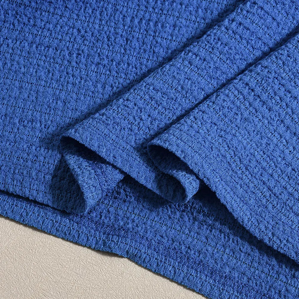 שמלת מקסי קולר סרוגה בד כיווצים גב פתוח - Miley