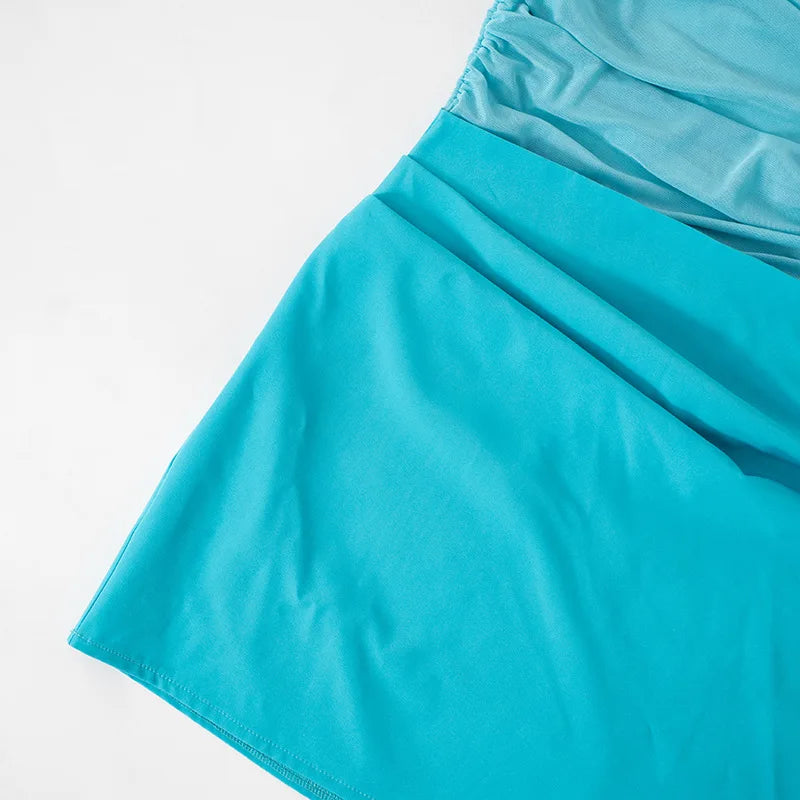 שמלת מיני בעיצוב רשת וכתפיים חשופות - ALEX