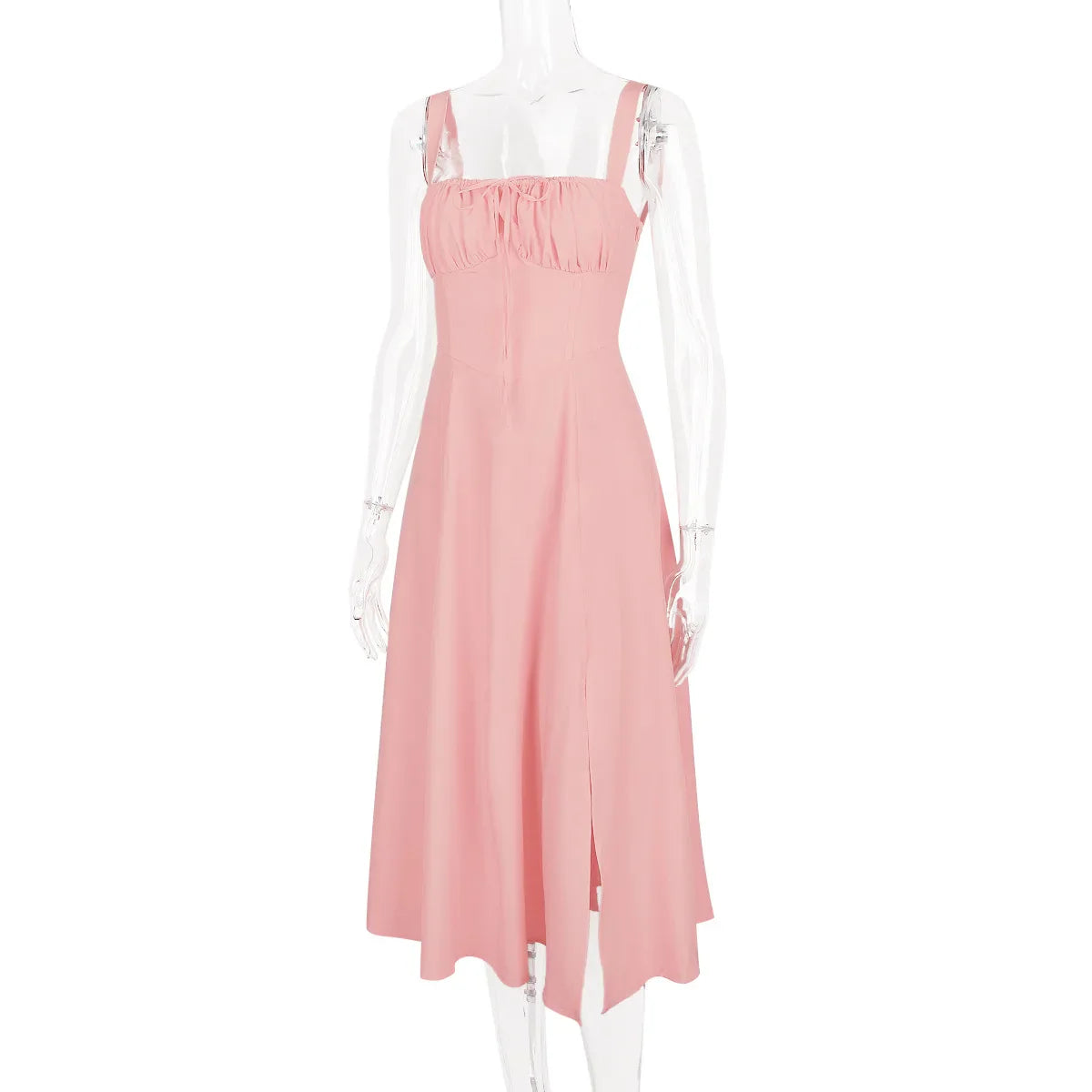 שמלת מידי קיצית בעיצוב כפרי בעיטור שסע - אנג'ליקה